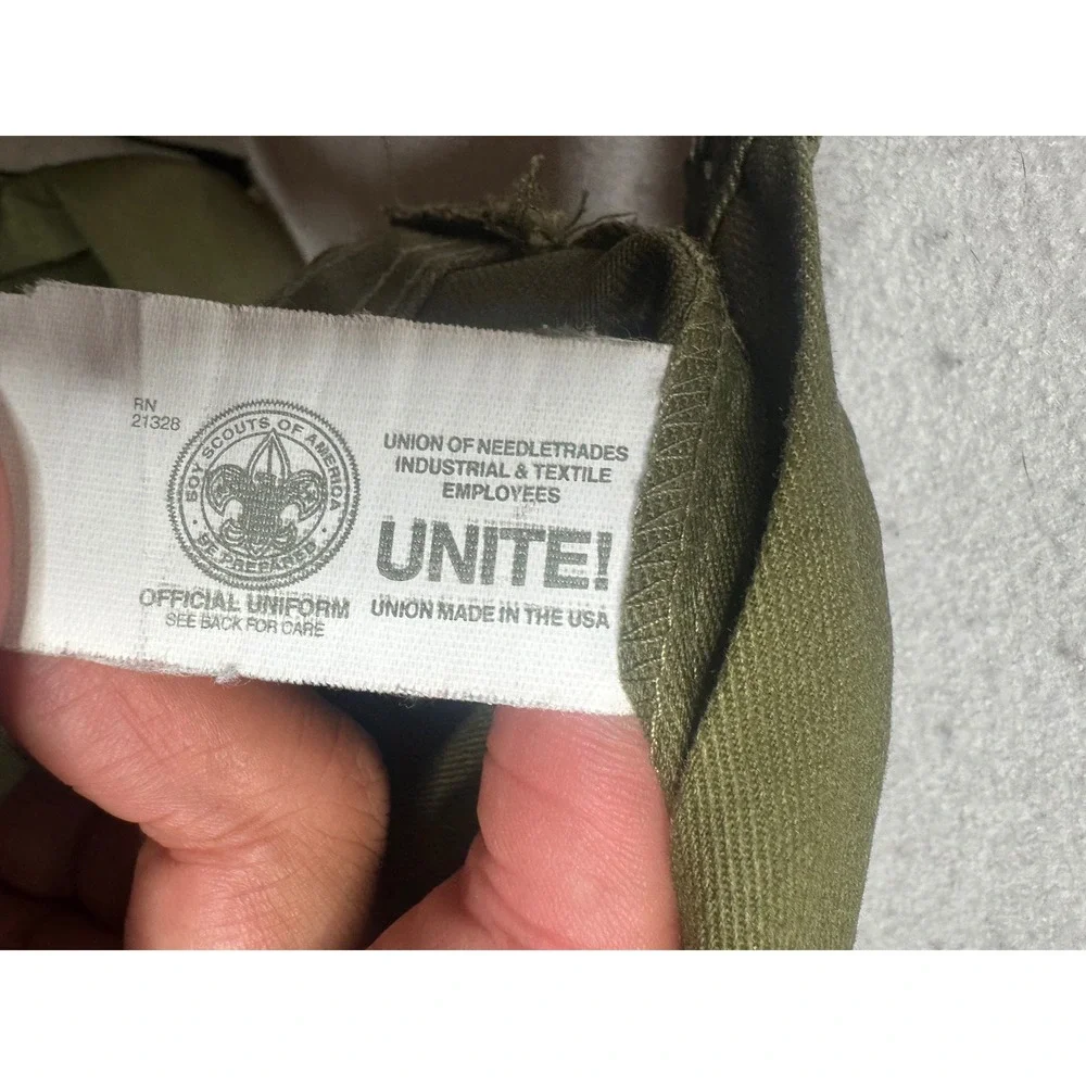 Vintage Boy Scouts of America BSA Pants Olive Green Union Made USA Raw Hem 38